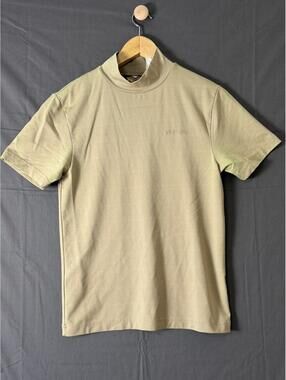 Vintage Harley Davidson Clothes An American Legend Tan Mock Neck Short Sleeve